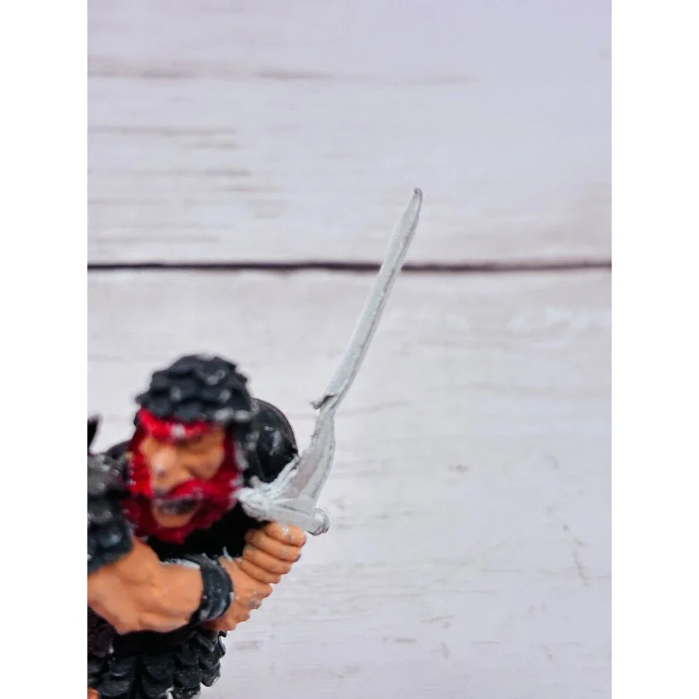 Vintage Painted Metal Barbarian Warrior Miniature Figure Sword Fantasy Tabletop